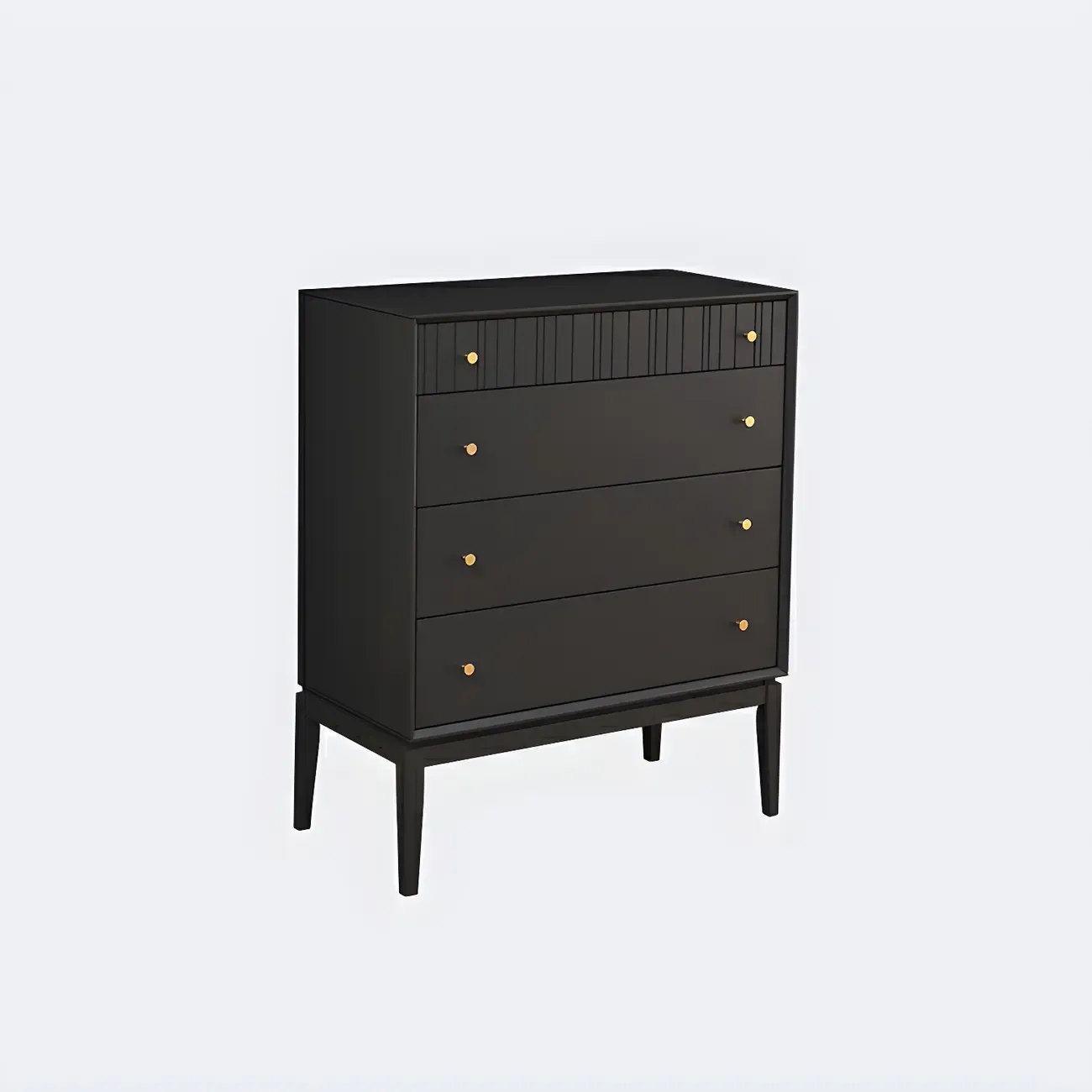 Classic Black Wooden Bachelor Chest with Drawers for Bedroom Image - 3