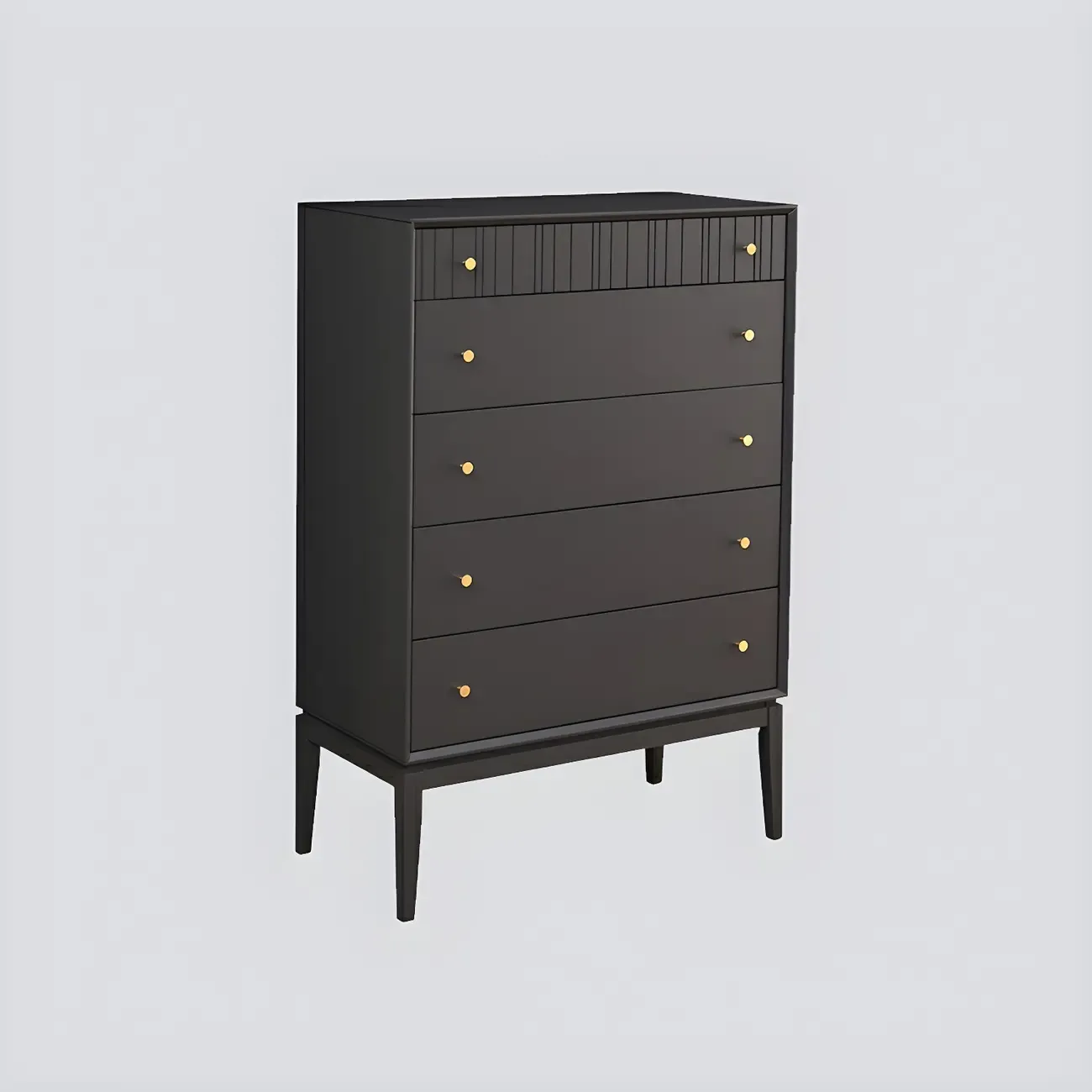Classic Black Wooden Bachelor Chest with Drawers for Bedroom Image - 9