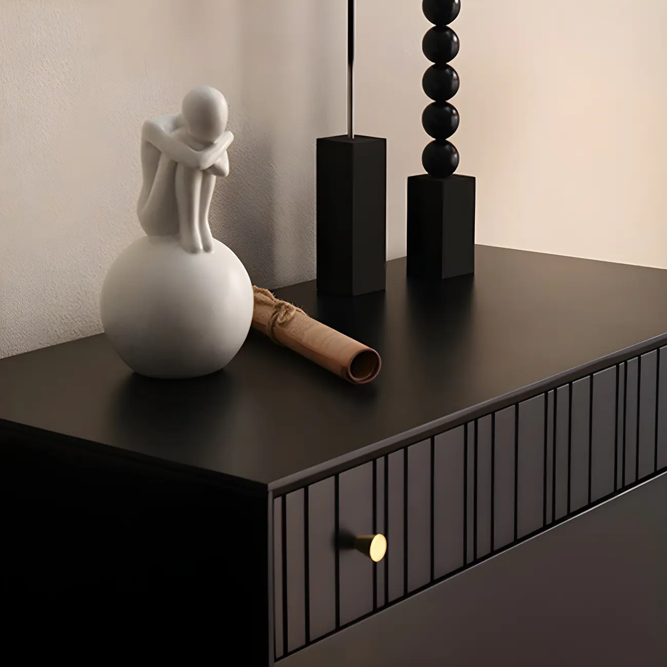 Classic Black Wooden Bachelor Chest with Drawers for Bedroom Image - 14 | homeyfad