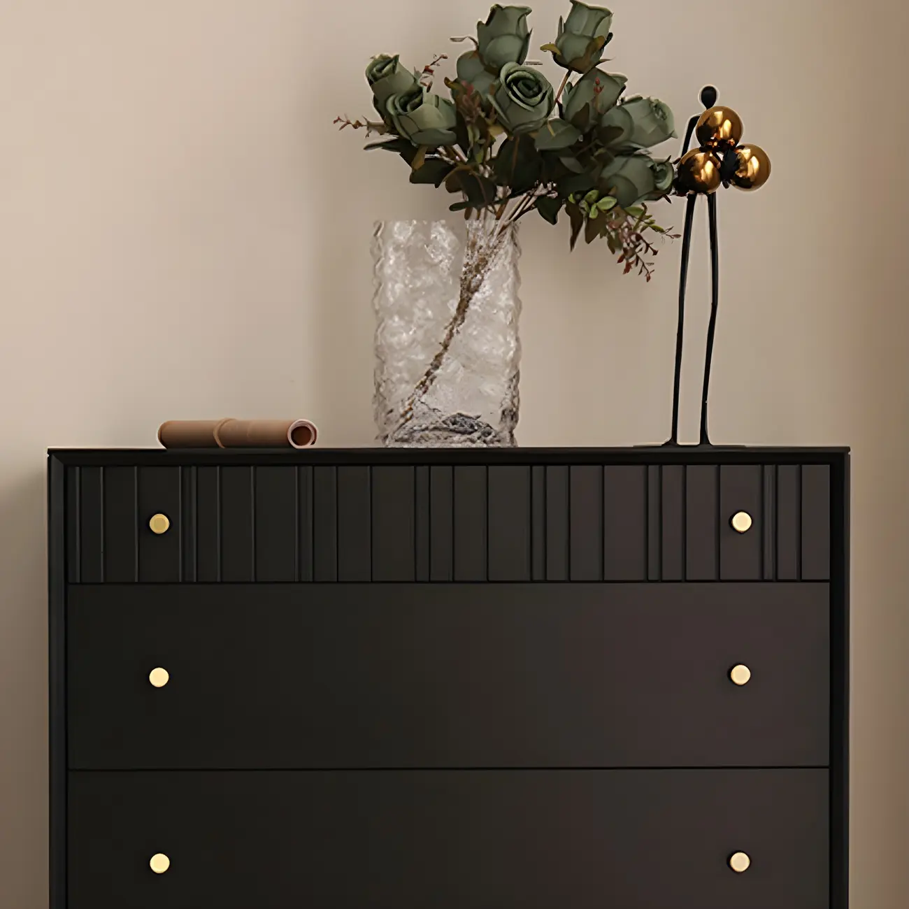 Classic Black Wooden Bachelor Chest with Drawers for Bedroom Image - 15 | homeyfad