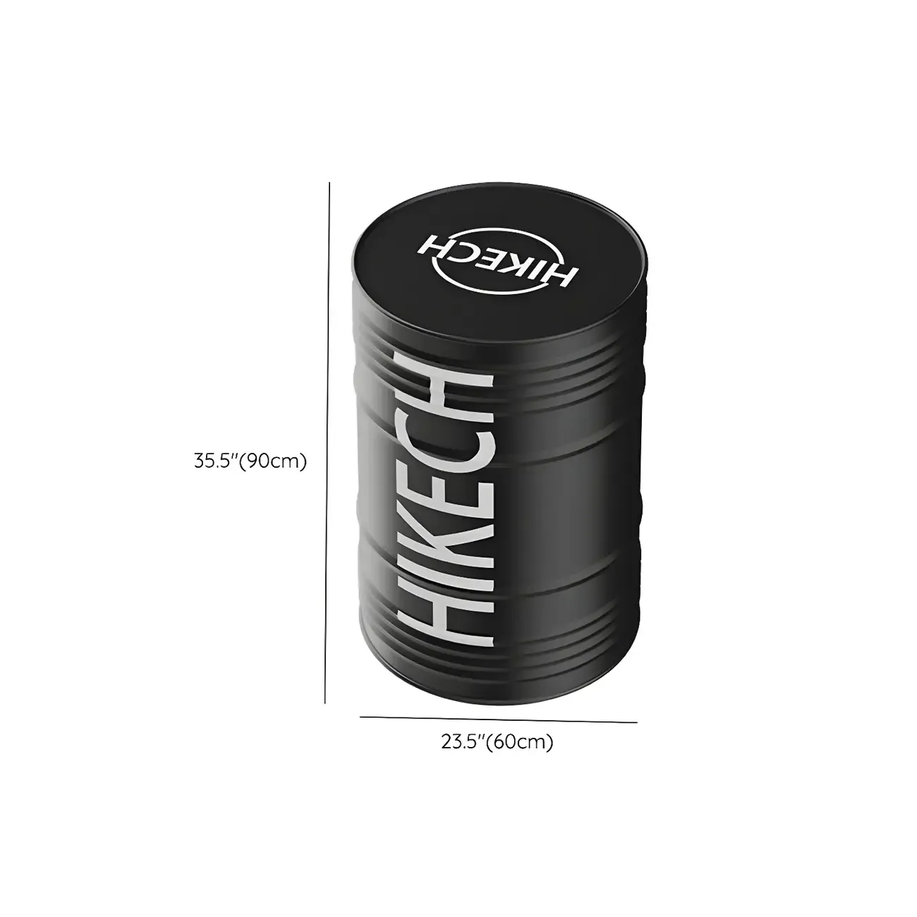 Industrial Black Metal Drum Bar Tables #size