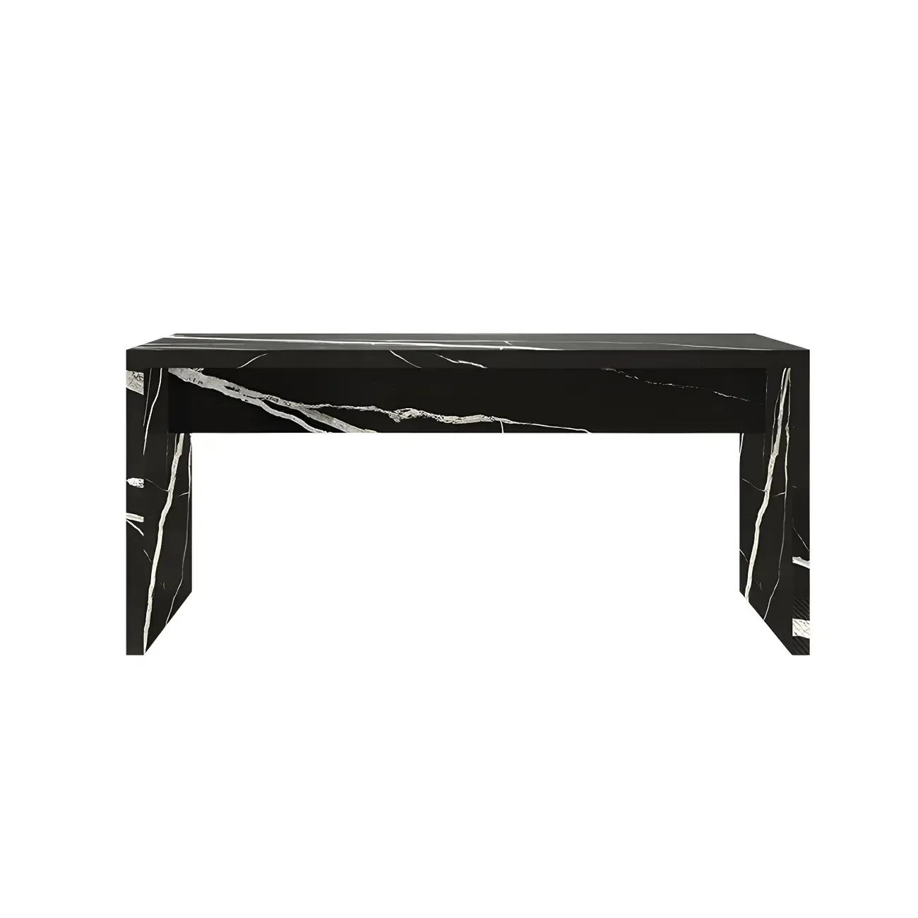 Elegant Black Marble Double Pedestal Bar Table Image - 5