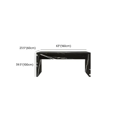 Elegant Black Marble Double Pedestal Bar Table Image - 9