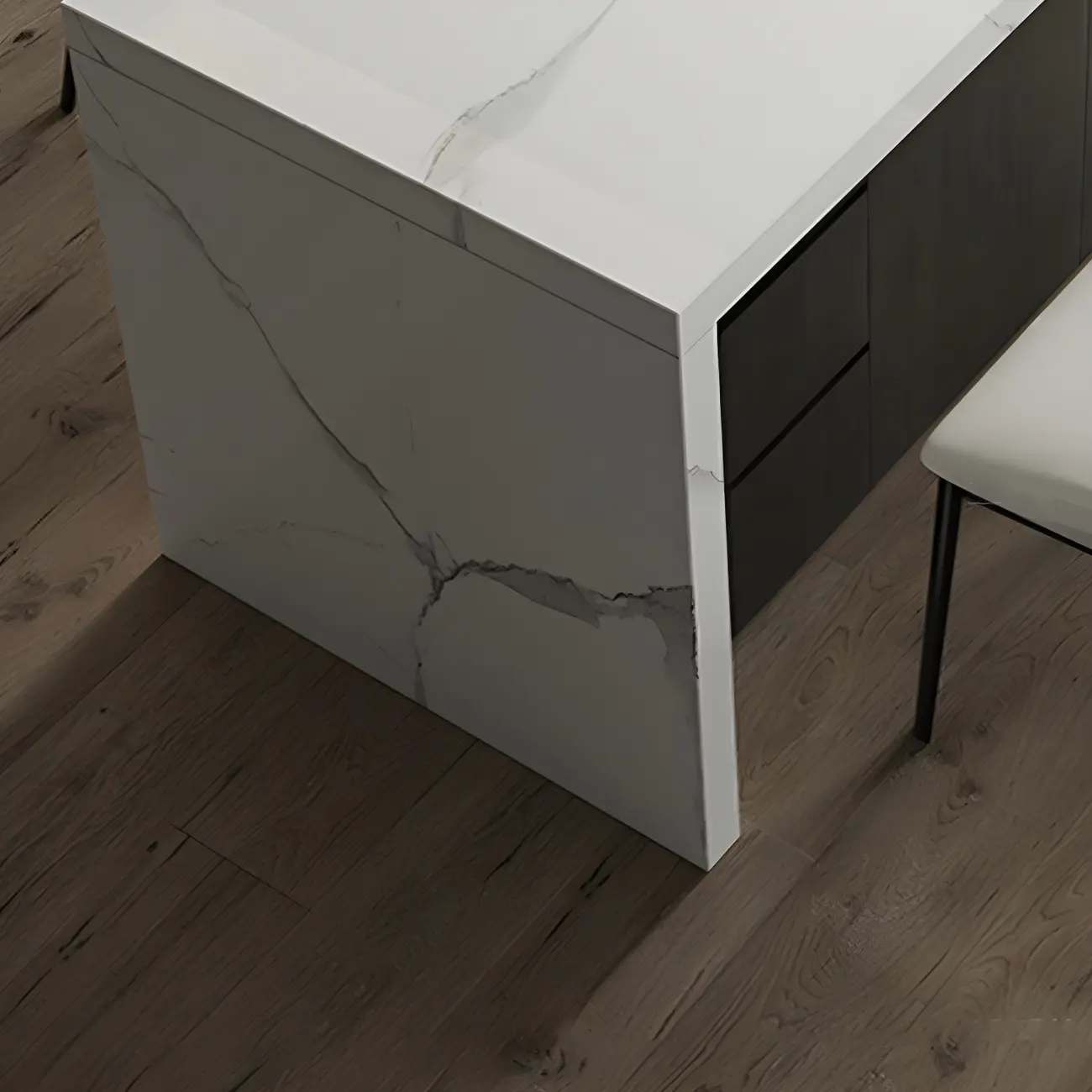 Modern Marble Top Wood Storage Bar Tables for Kitchen Image - 11 | homeyfad