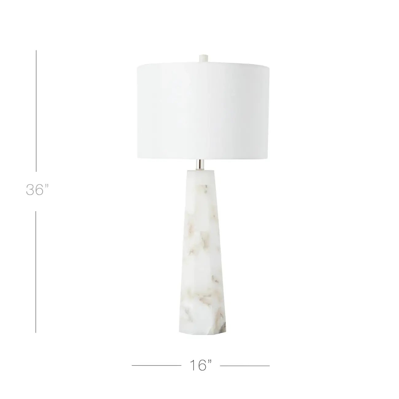 Modern Marble Alabaster Table Lamp with Linen Shade #size | homeyfad