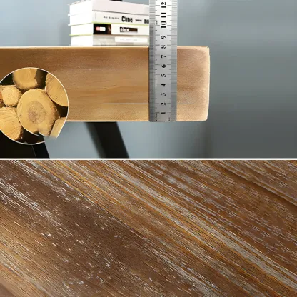Industrial Wooden Writing Desk with Metal Sled Legs for Office Image - 7