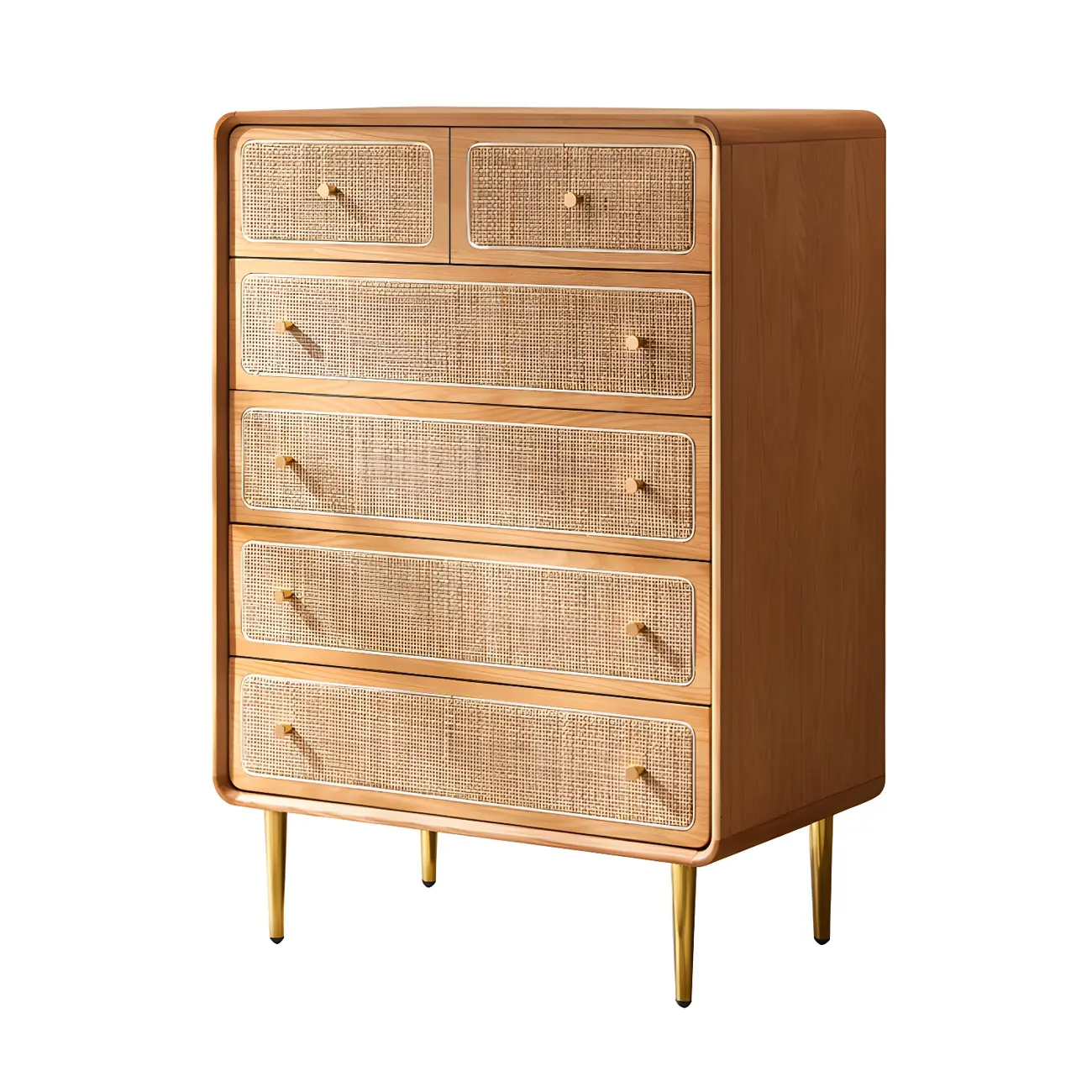 Elegant Natural Wooden Dresser with 4-Drawers for Home Image - 21 | homeyfad