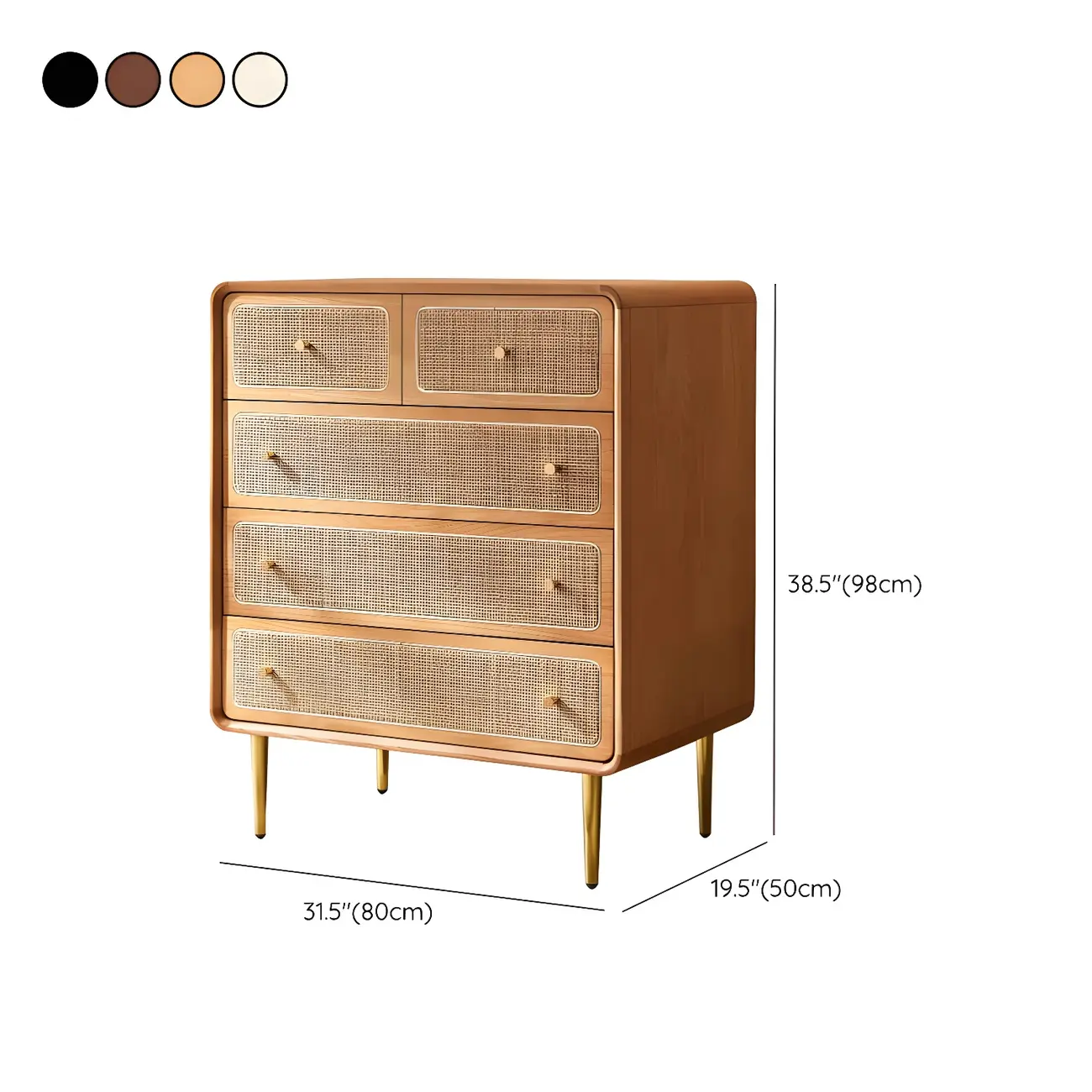 Elegant Natural Wooden Dresser with 4-Drawers for Home Image - 26 | homeyfad