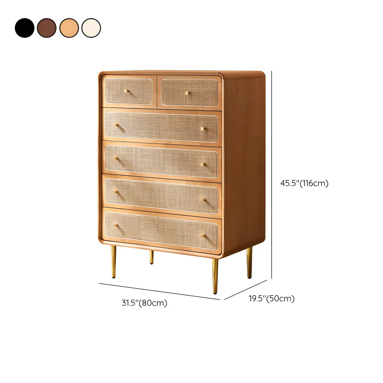 Elegant Natural Wooden Dresser with 4-Drawers for Home Image - 28 | homeyfad