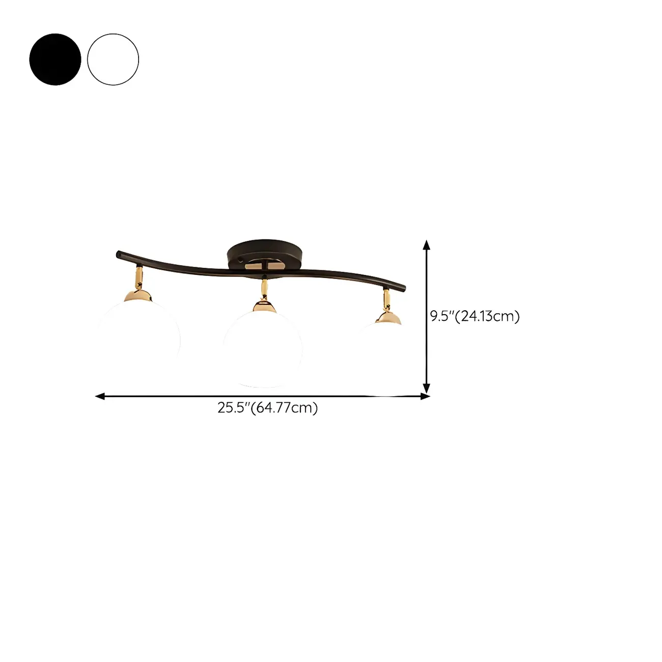 Modern LED Glass Globe Semi-Flush Ceiling Light for Bedroom #size | homeyfad