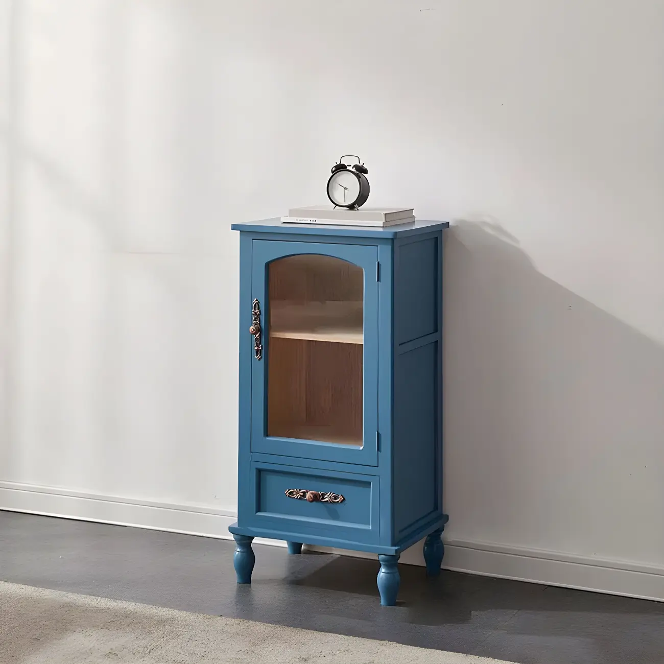 Wooden Antique Narrow Display Cabinet for Home Decor Image - 2 | homeyfad