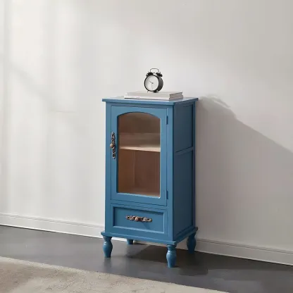 Wooden Antique Narrow Display Cabinet for Home Decor Image - 2