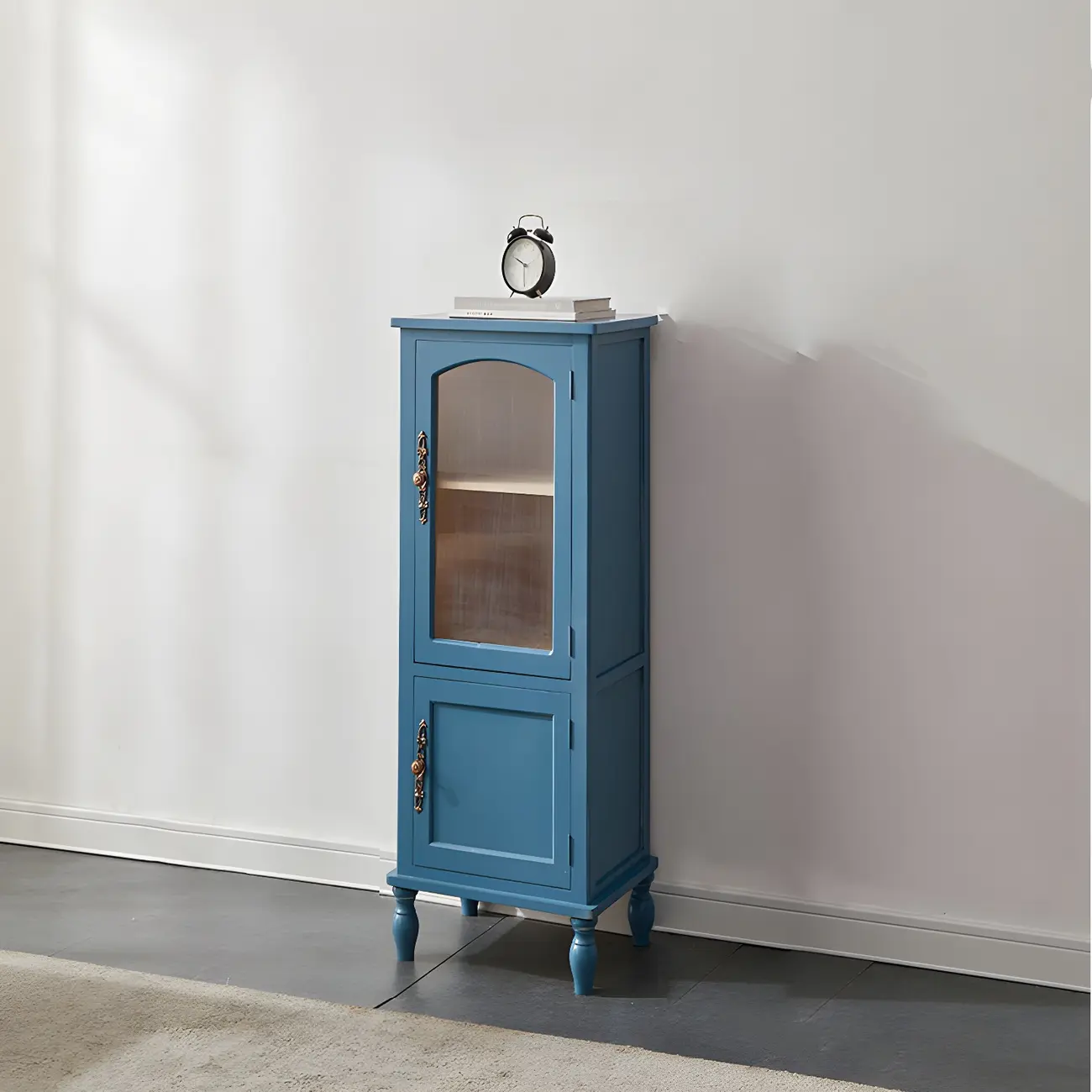 Wooden Antique Narrow Display Cabinet for Home Decor Image - 3 | homeyfad