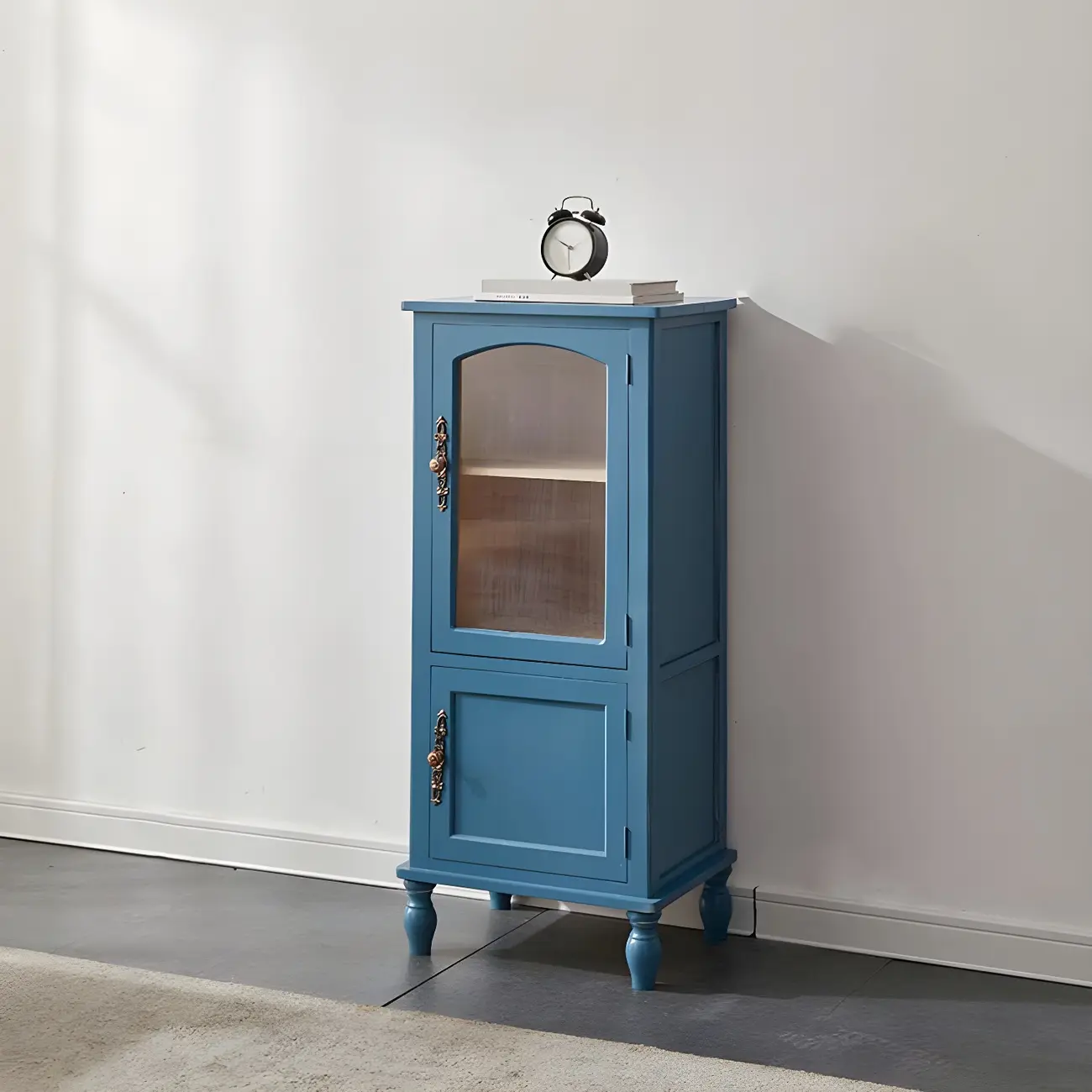 Wooden Antique Narrow Display Cabinet for Home Decor Image - 5 | homeyfad