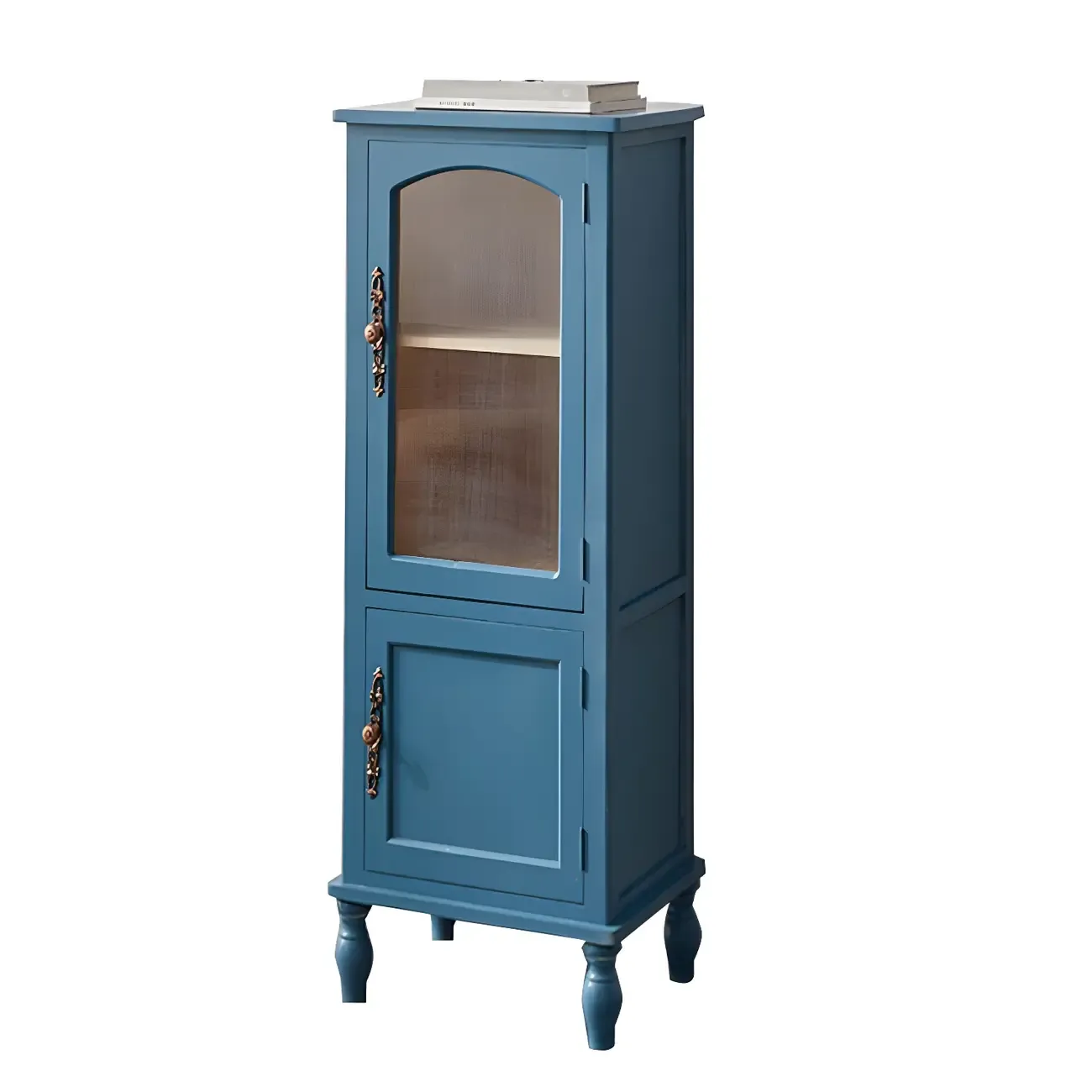 Wooden Antique Narrow Display Cabinet for Home Decor Image - 9