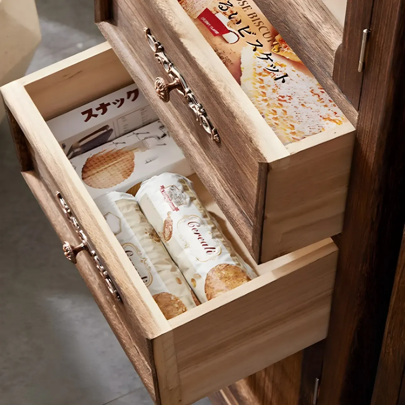 Wooden Antique Narrow Display Cabinet for Home Decor Image - 11