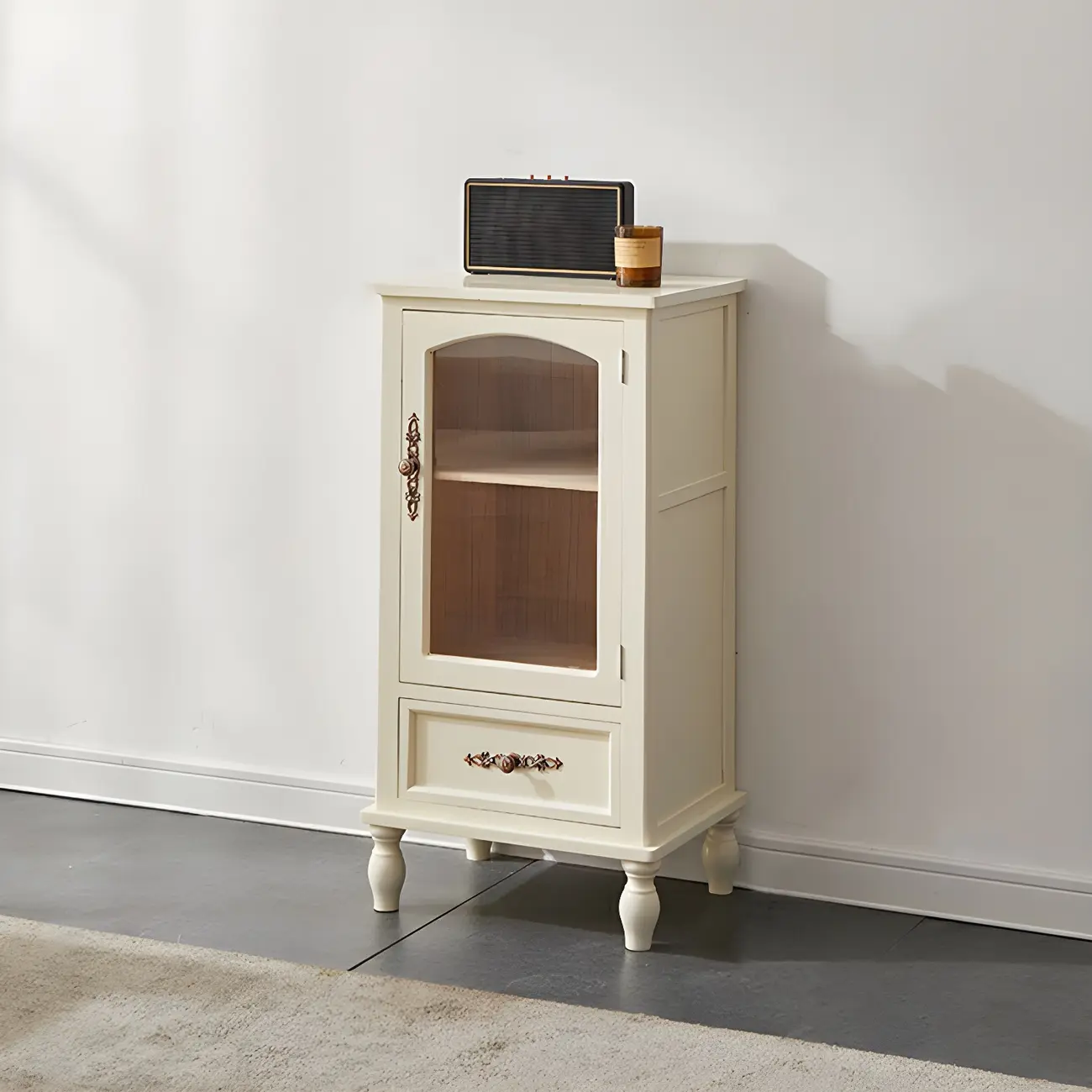 Wooden Antique Narrow Display Cabinet for Home Decor Image - 12 | homeyfad