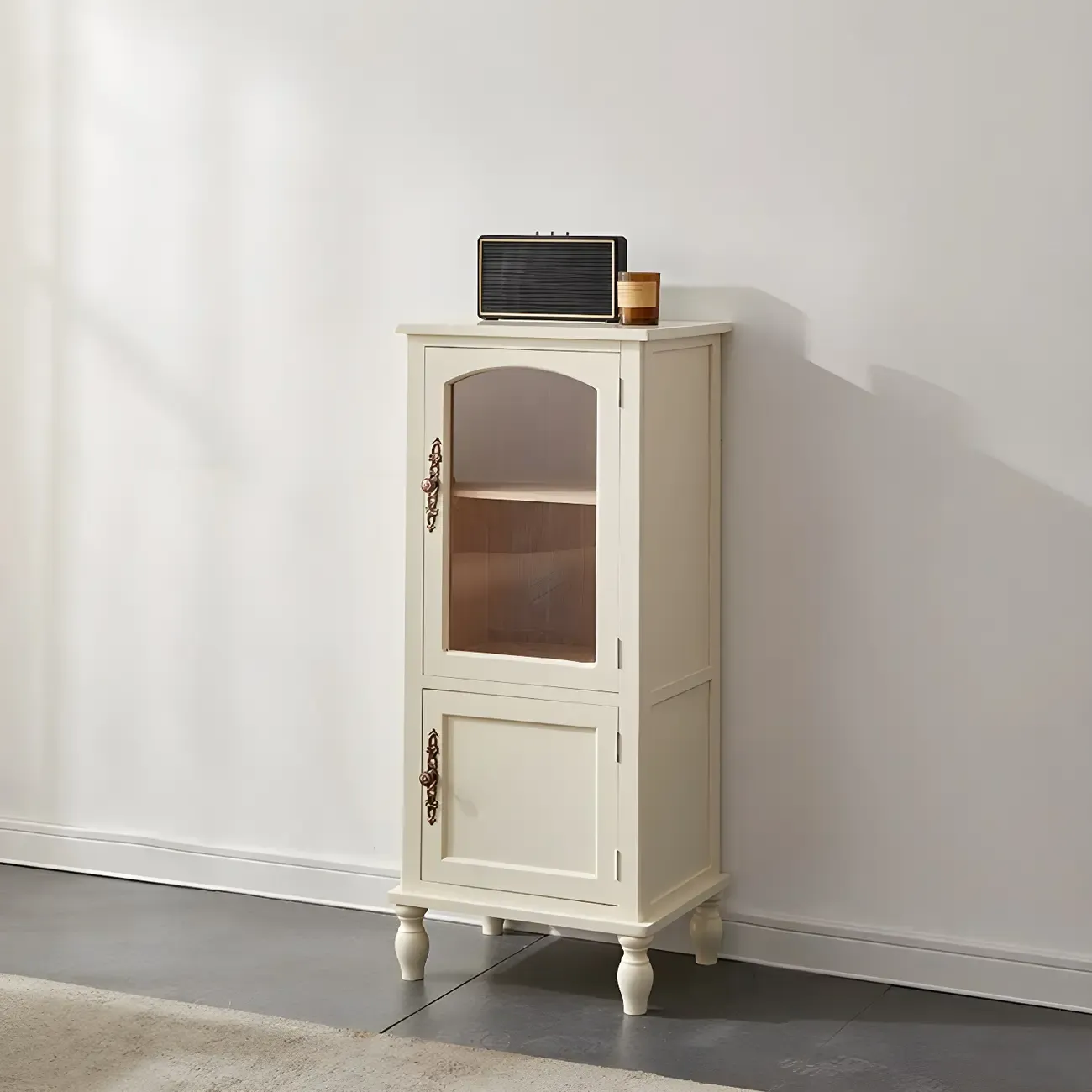 Wooden Antique Narrow Display Cabinet for Home Decor Image - 16