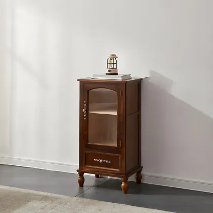 Wooden Antique Narrow Display Cabinet for Home Decor Image - 21