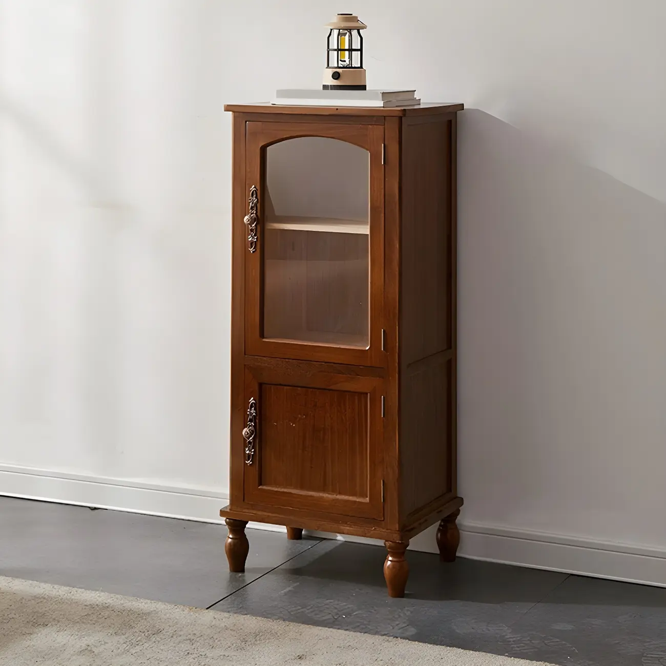 Wooden Antique Narrow Display Cabinet for Home Decor Image - 26 | homeyfad