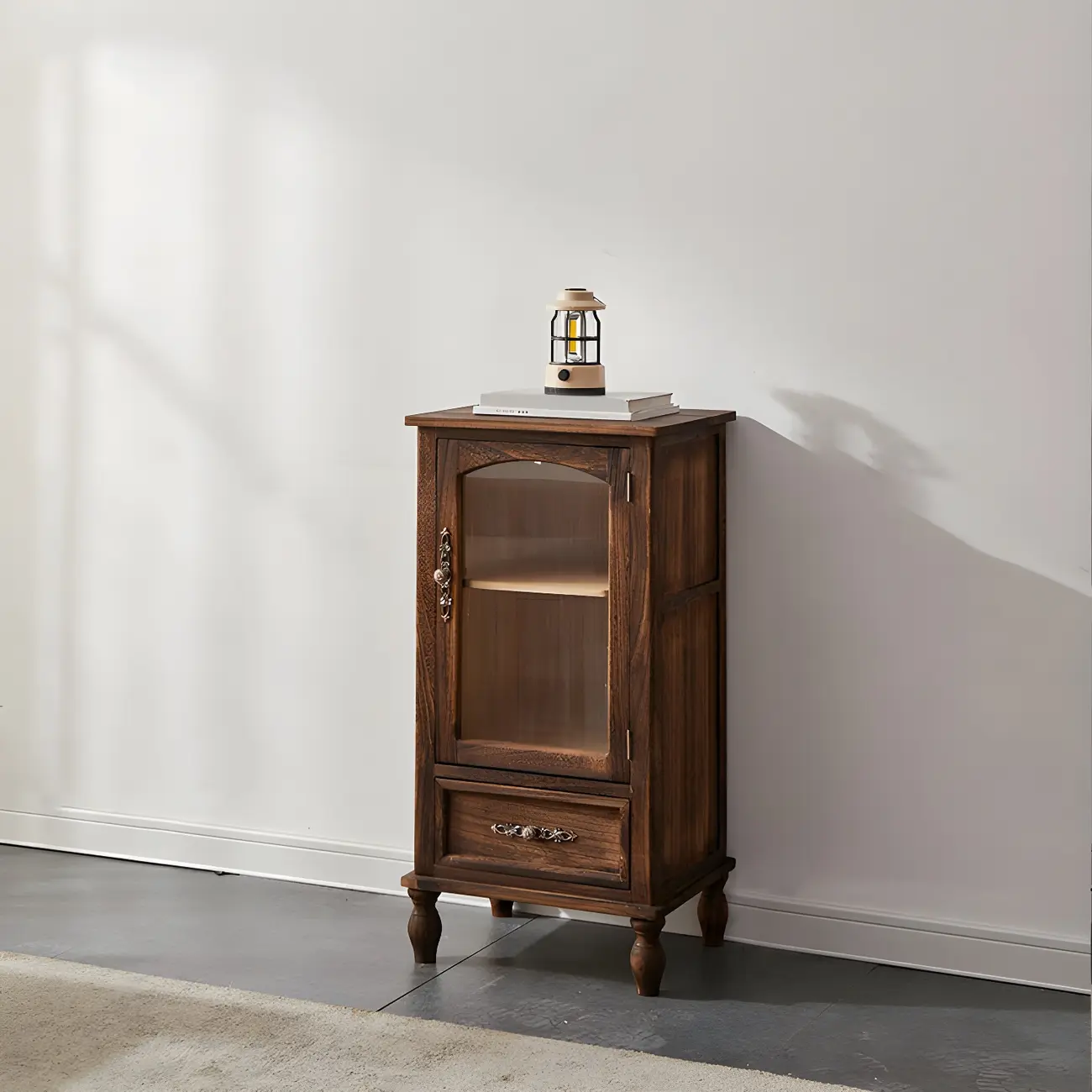 Wooden Antique Narrow Display Cabinet for Home Decor Image - 31 | homeyfad