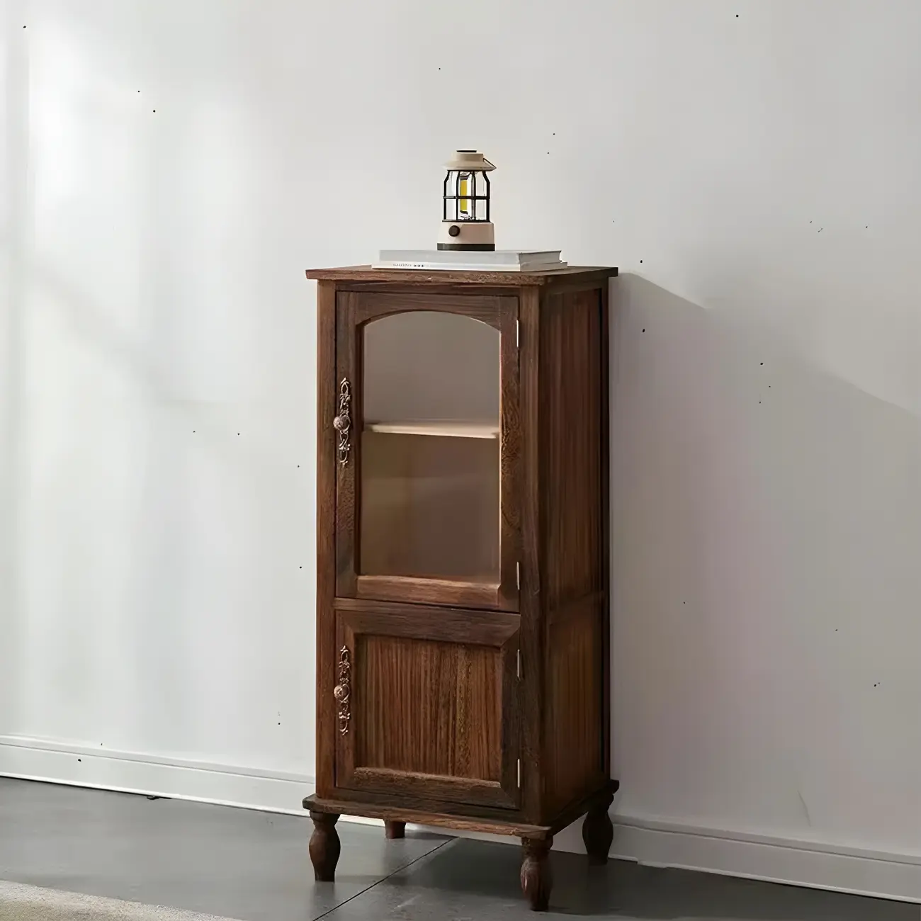 Wooden Antique Narrow Display Cabinet for Home Decor Image - 33 | homeyfad