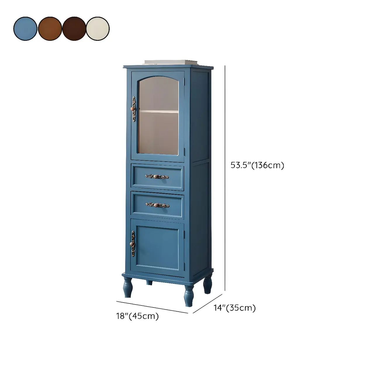 Wooden Antique Narrow Display Cabinet for Home Decor Image - 39 | homeyfad