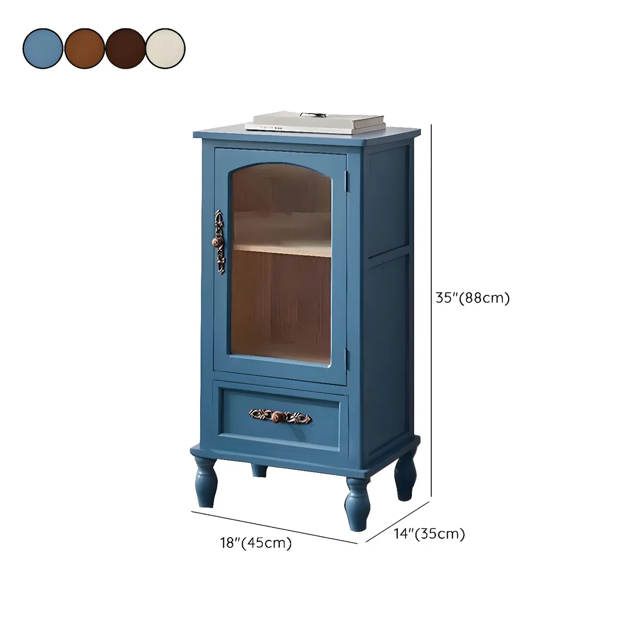 Wooden Antique Narrow Display Cabinet for Home Decor Image - 40 | homeyfad