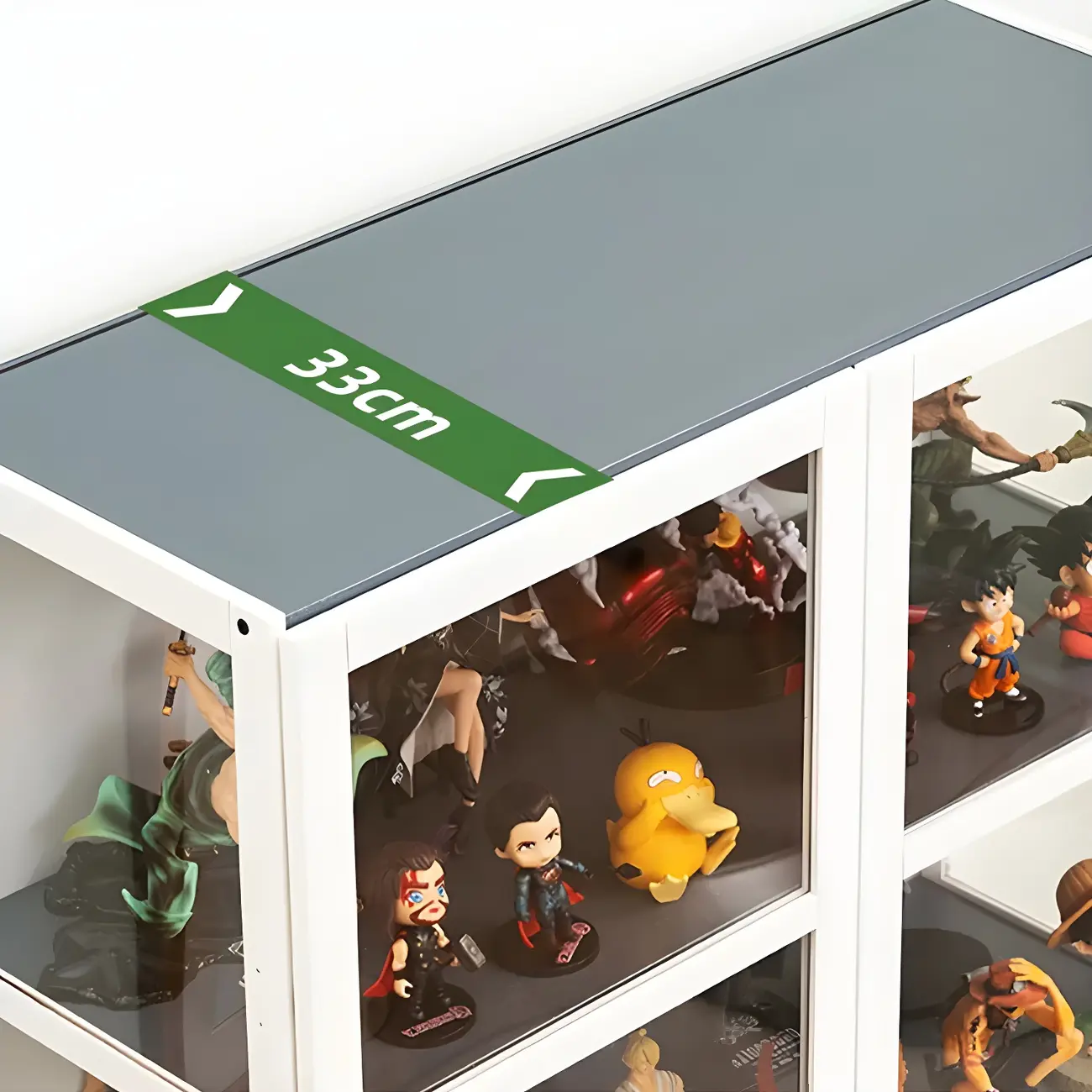 Modern White Bamboo Glass Display Cabinet for Figurines Image - 15 | homeyfad