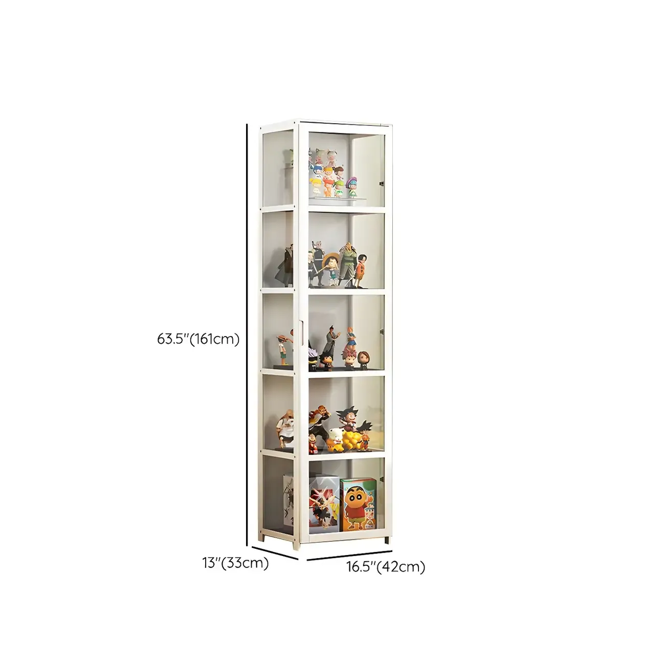 Modern White Bamboo Glass Display Cabinet for Figurines Image - 19