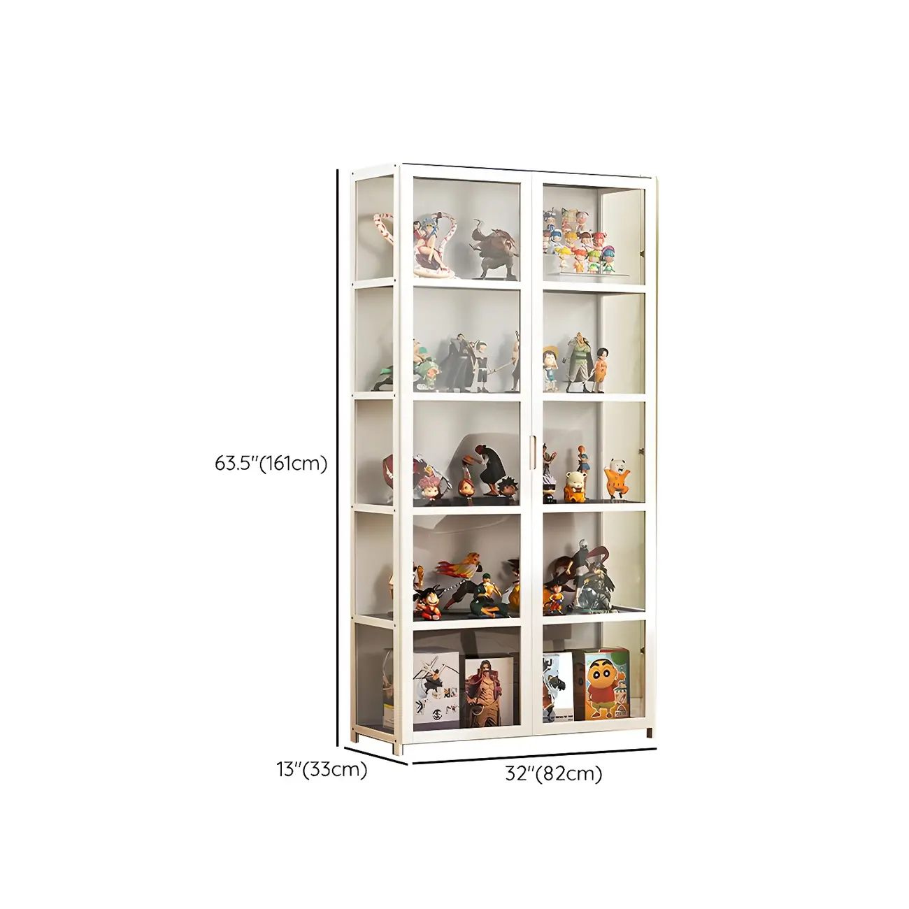 Modern White Bamboo Glass Display Cabinet for Figurines Image - 21 | homeyfad