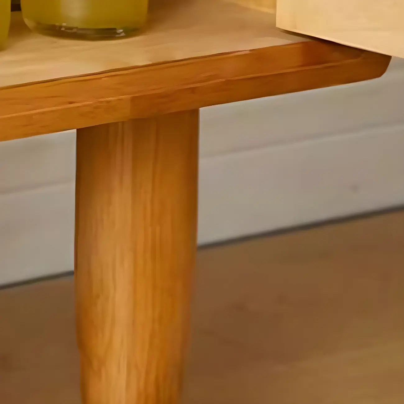 Scandinavian Brown Wooden TV Stand with Drawers Image - 7 | homeyfad