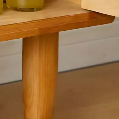 Scandinavian Brown Wooden TV Stand with Drawers Image - 7