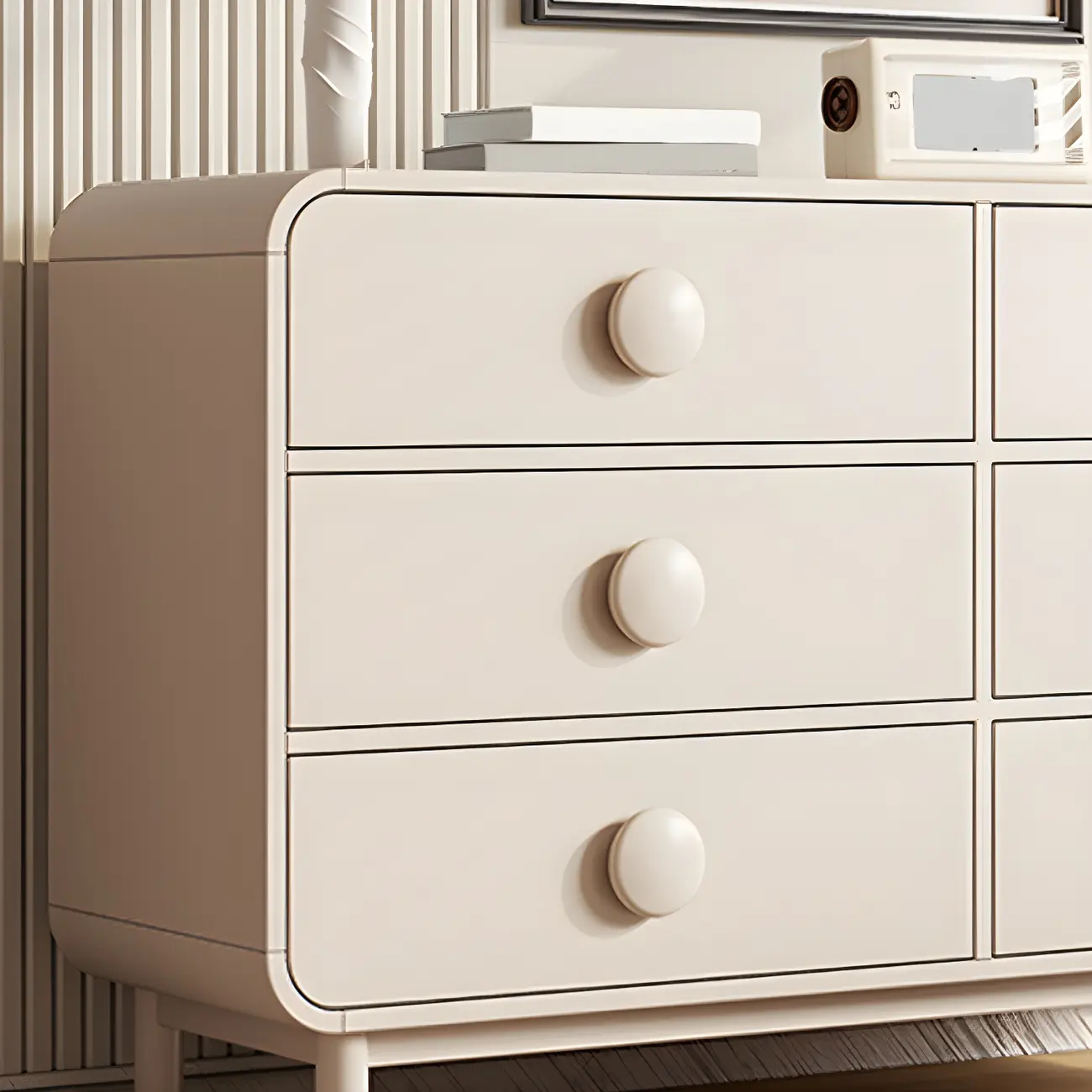 Minimalist White Wood Dresser & Chests with 6 Drawers Image - 9 | homeyfad