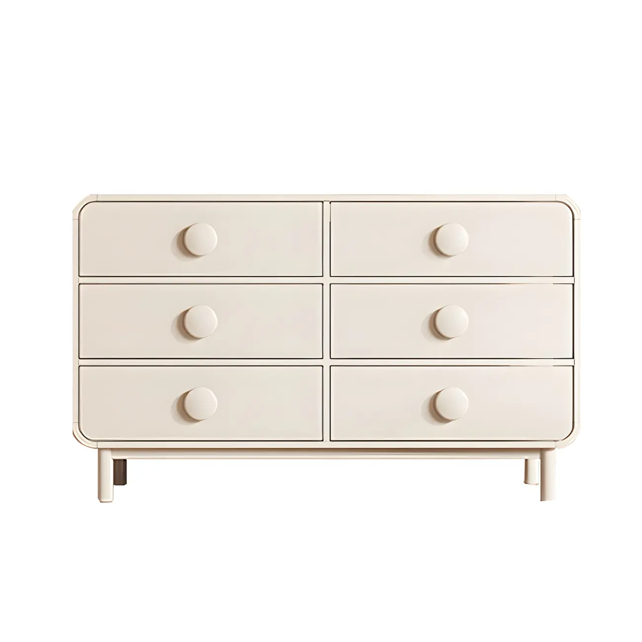 Minimalist White Wood Dresser & Chests with 6 Drawers Image - 8 | homeyfad