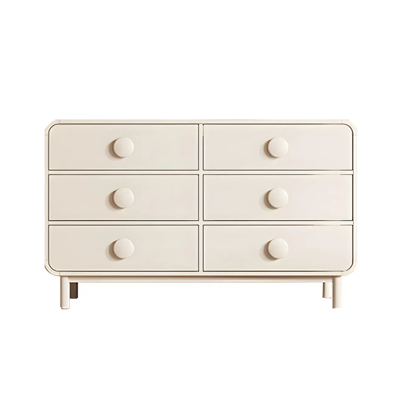 Minimalist White Wood Dresser & Chests with 6 Drawers Image - 8