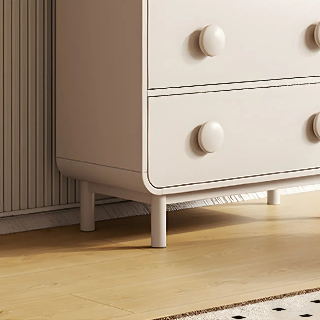 Minimalist White Wood Dresser & Chests with 6 Drawers Image - 10