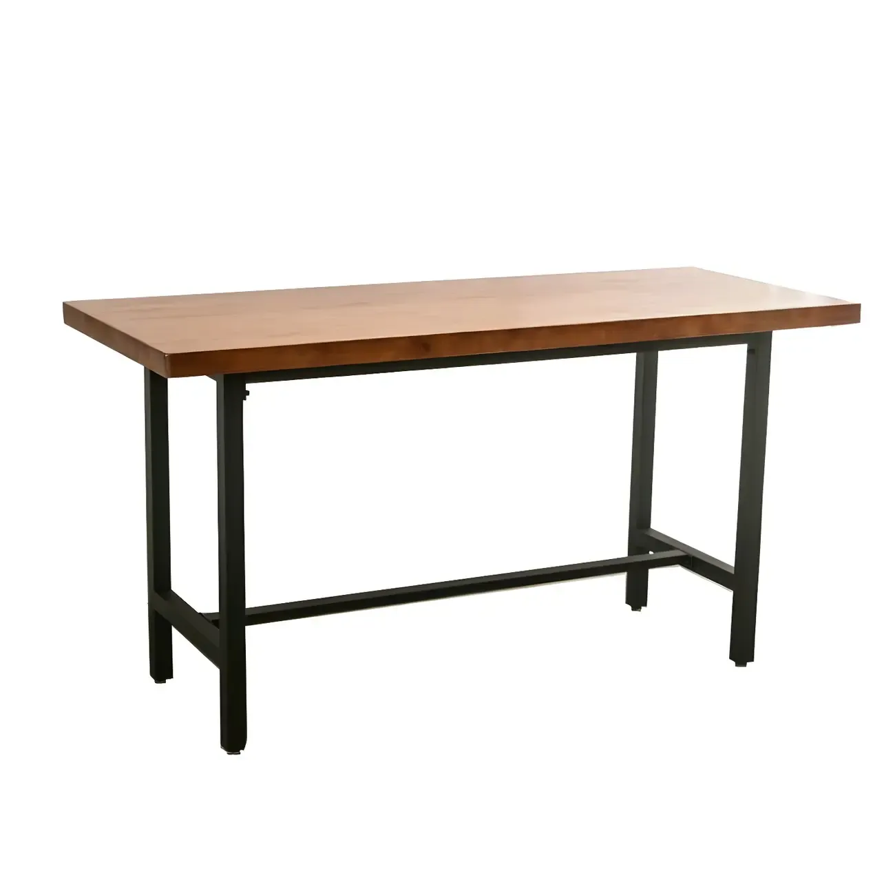 Pine Wood Industrial Trestle Base Bar Table for Kitchen Image - 8