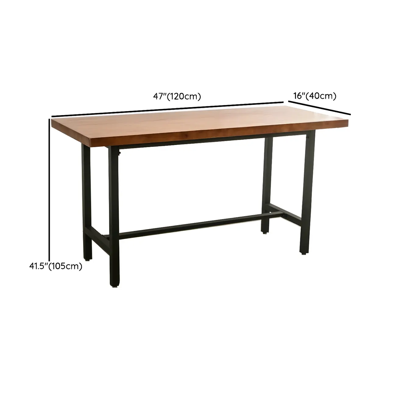 Pine Wood Industrial Trestle Base Bar Table for Kitchen Image - 11 | homeyfad