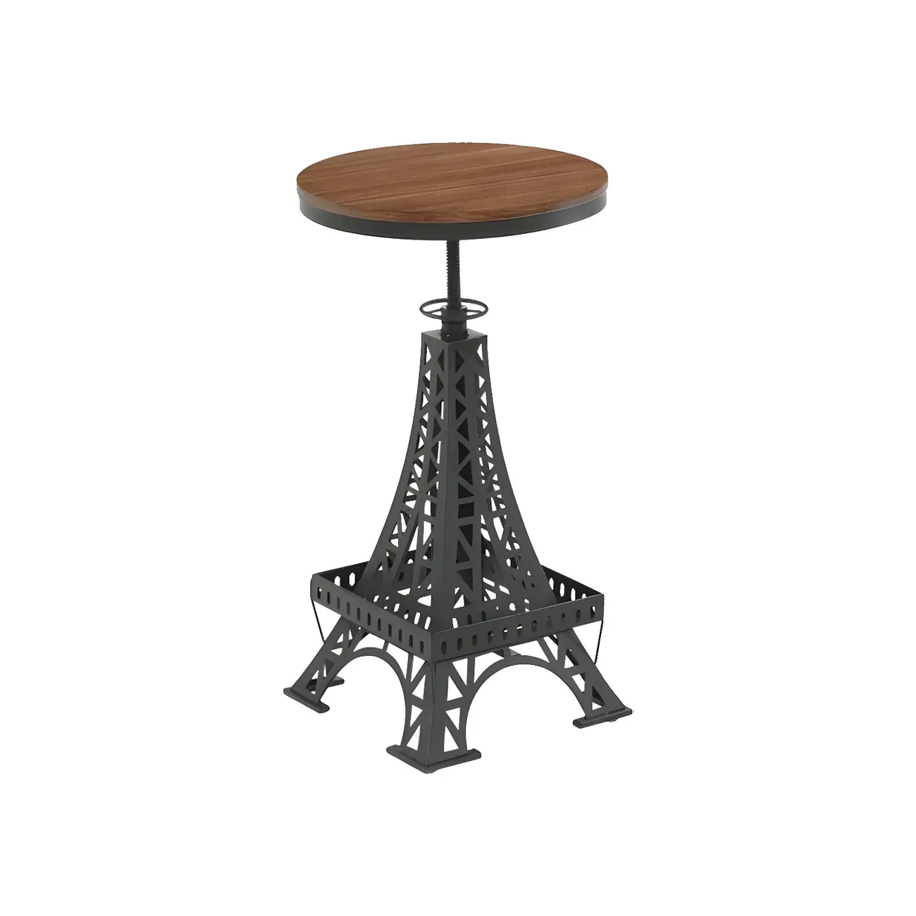 Adjustable Industrial Rustic Wood Bar Table for Home Pub Image - 3 | homeyfad