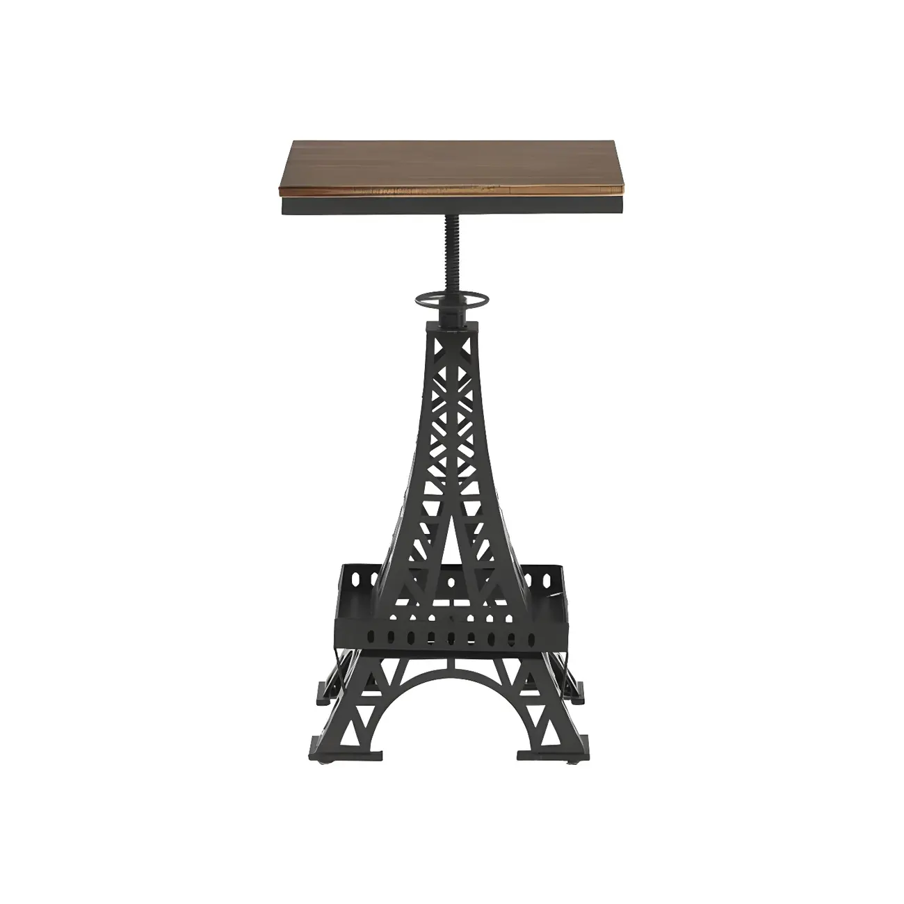 Adjustable Industrial Rustic Wood Bar Table for Home Pub Image - 7 | homeyfad