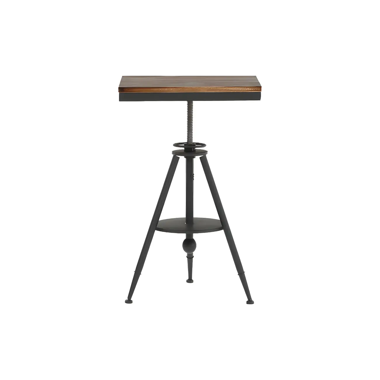 Adjustable Industrial Rustic Wood Bar Table for Home Pub Image - 9 | homeyfad