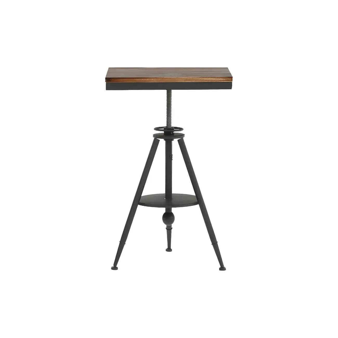 Adjustable Industrial Rustic Wood Bar Table for Home Pub Image - 9