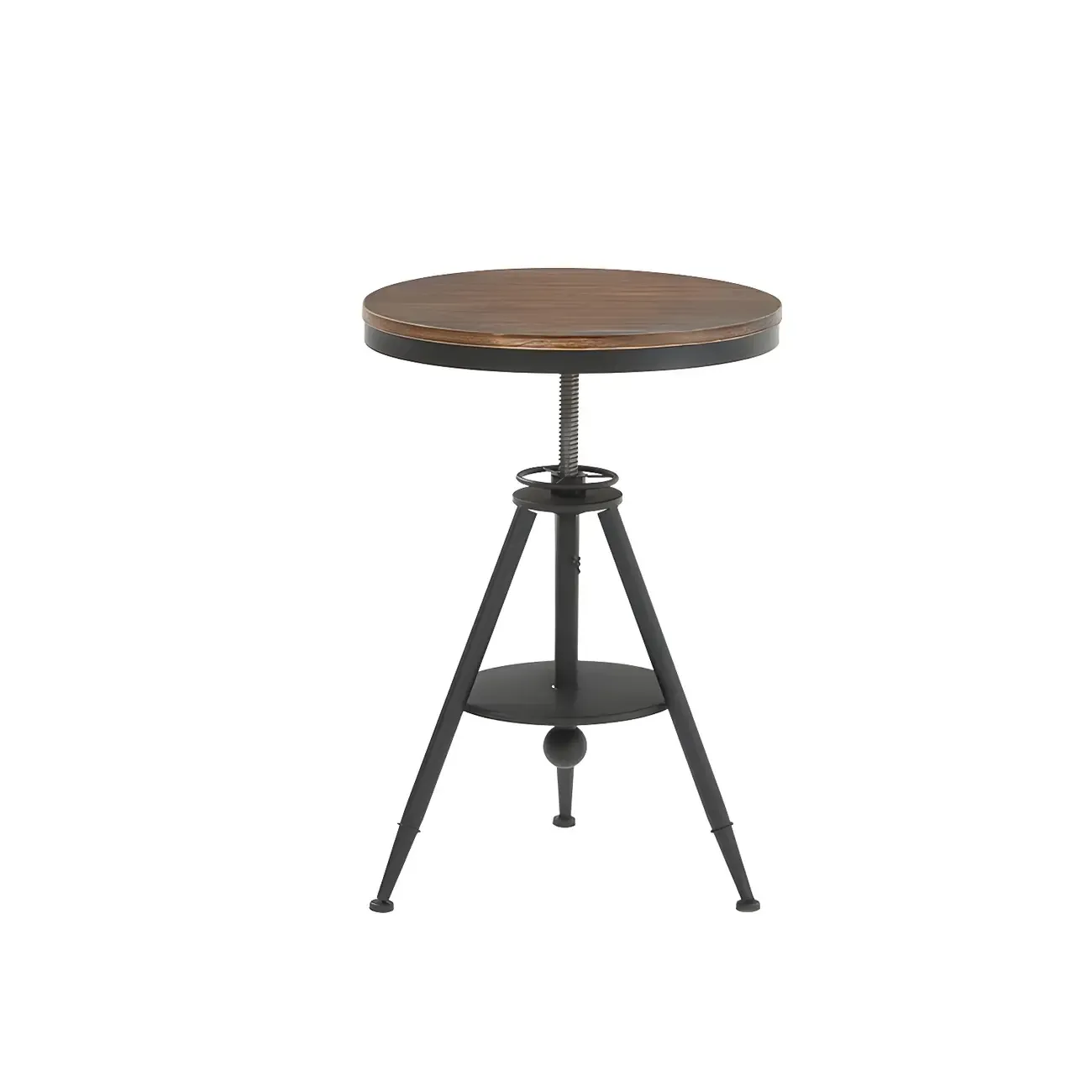 Adjustable Industrial Rustic Wood Bar Table for Home Pub Image - 10