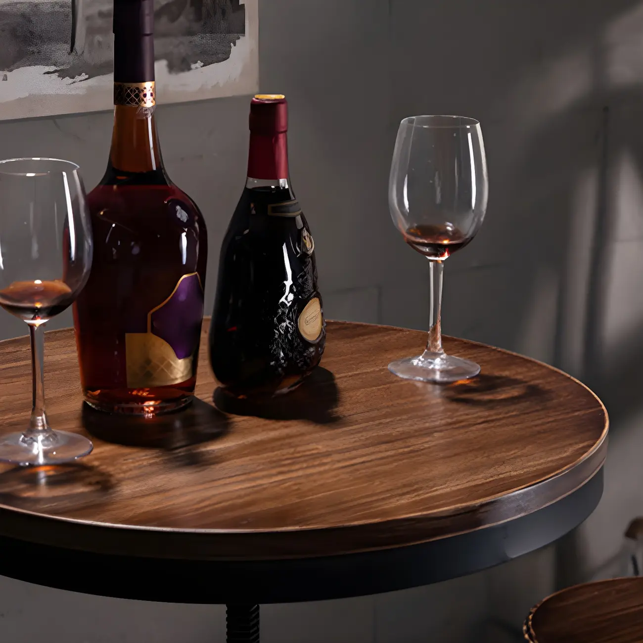 Adjustable Industrial Rustic Wood Bar Table for Home Pub Image - 14 | homeyfad