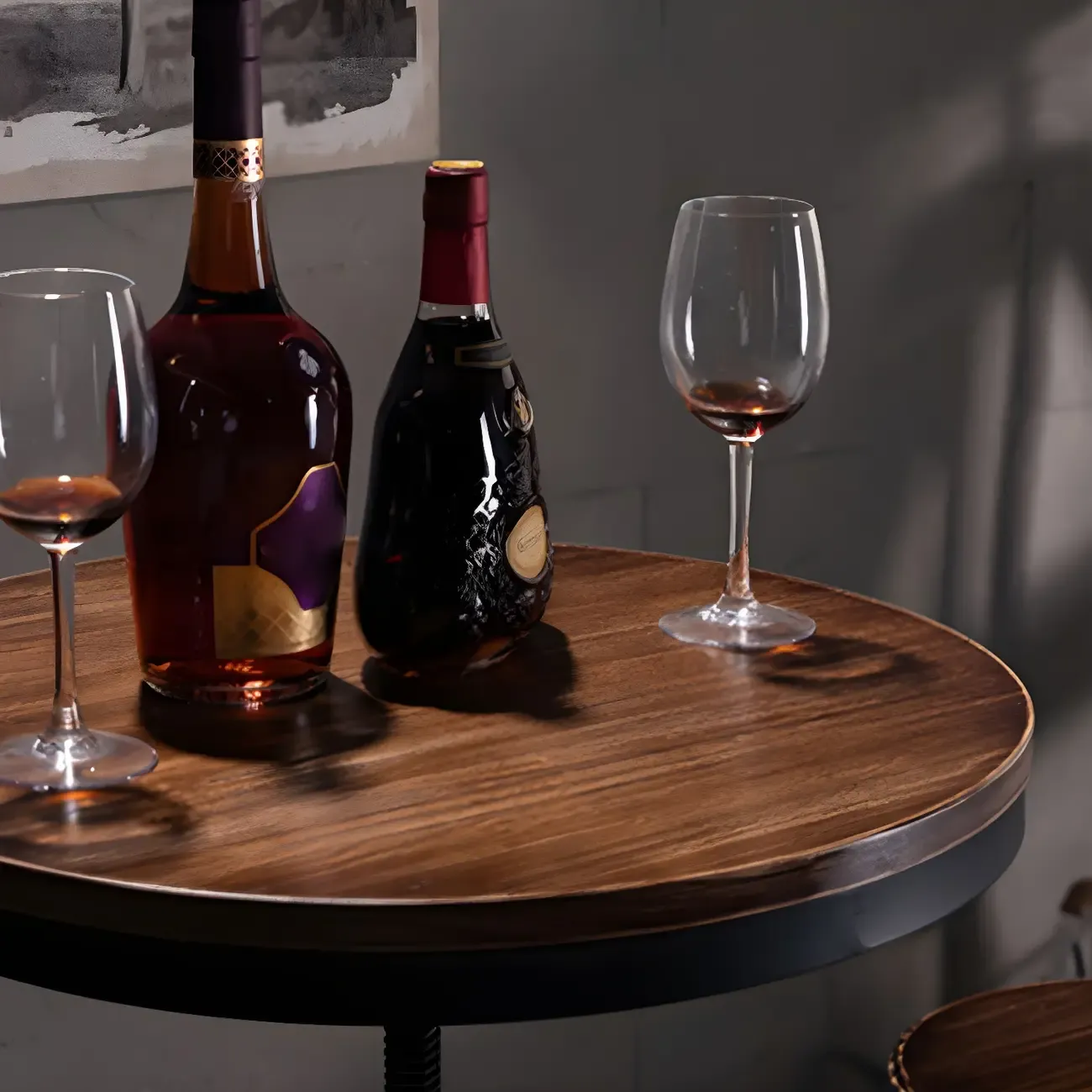 Adjustable Industrial Rustic Wood Bar Table for Home Pub Image - 14