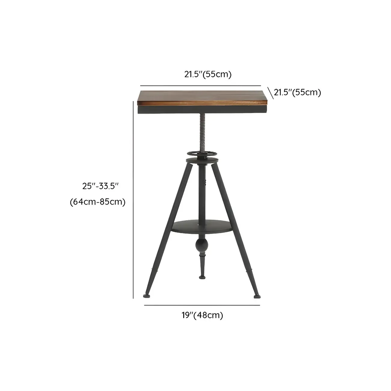 Adjustable Industrial Rustic Wood Bar Table for Home Pub Image - 17