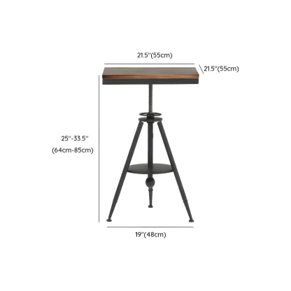 Adjustable Industrial Rustic Wood Bar Table for Home Pub Image - 17