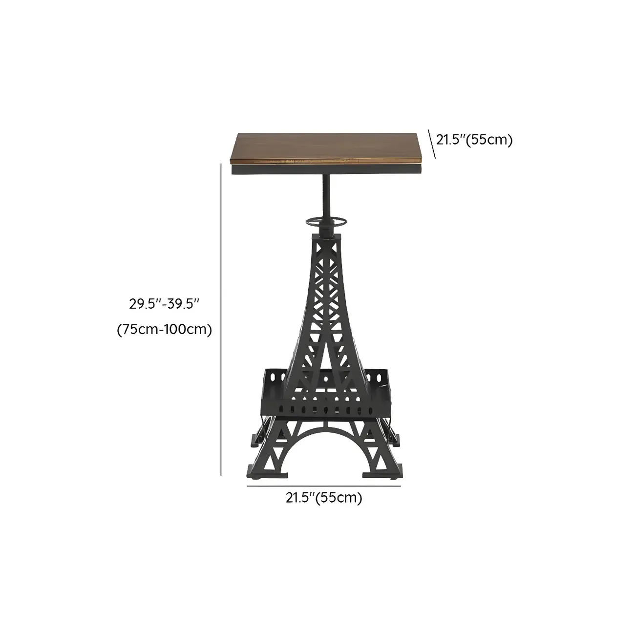 Adjustable Industrial Rustic Wood Bar Table for Home Pub Image - 18