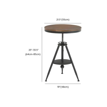 Adjustable Industrial Rustic Wood Bar Table for Home Pub Image - 19